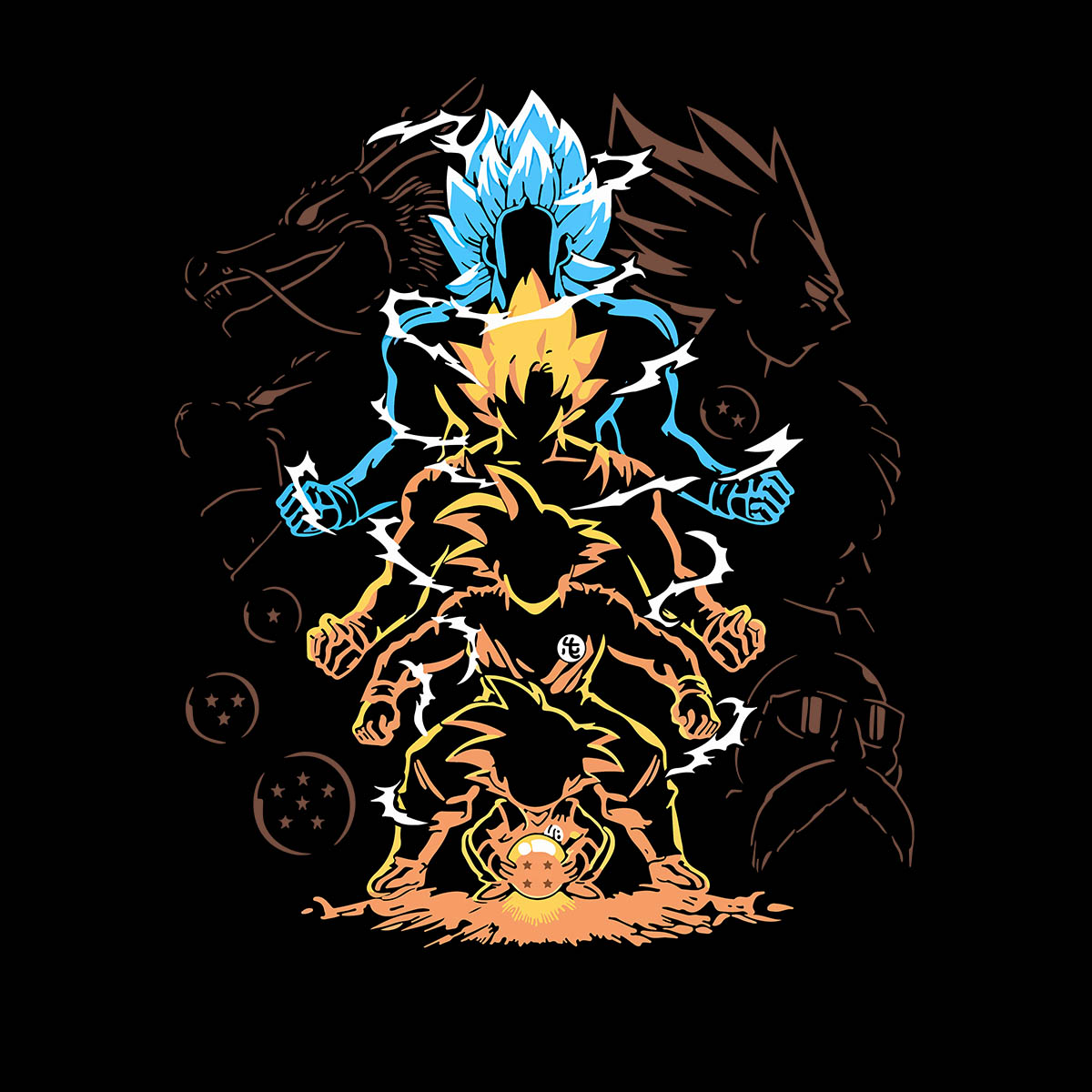 Son Goku Graphic Art Dragon Ball Z Japanese Anime Manga T-shirt for Kids