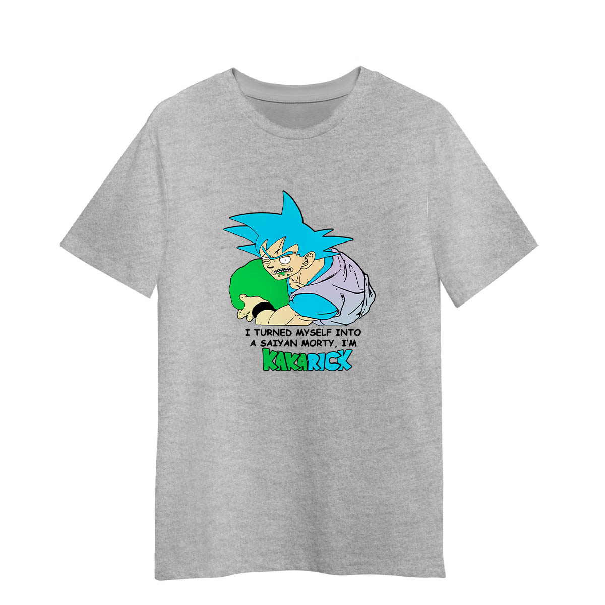 Son Goku Rick And Morty Kakarick Adult Unisex Grey T-shirt
