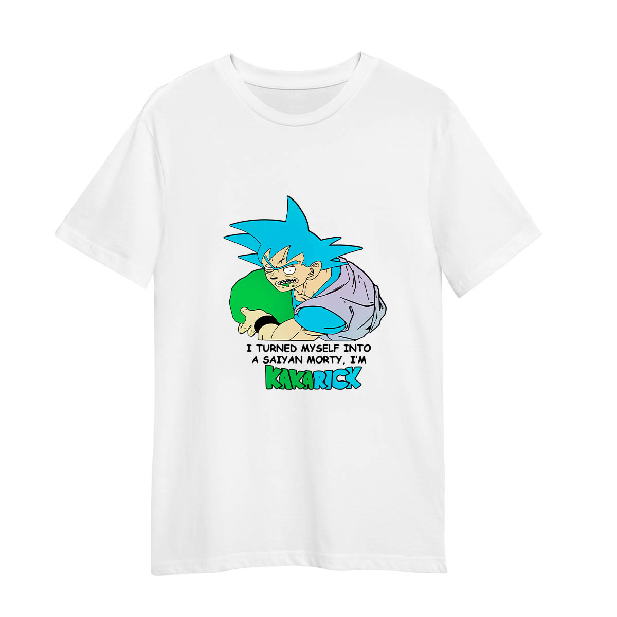 Son Goku Rick And Morty Kakarick Adult Unisex White T-shirt