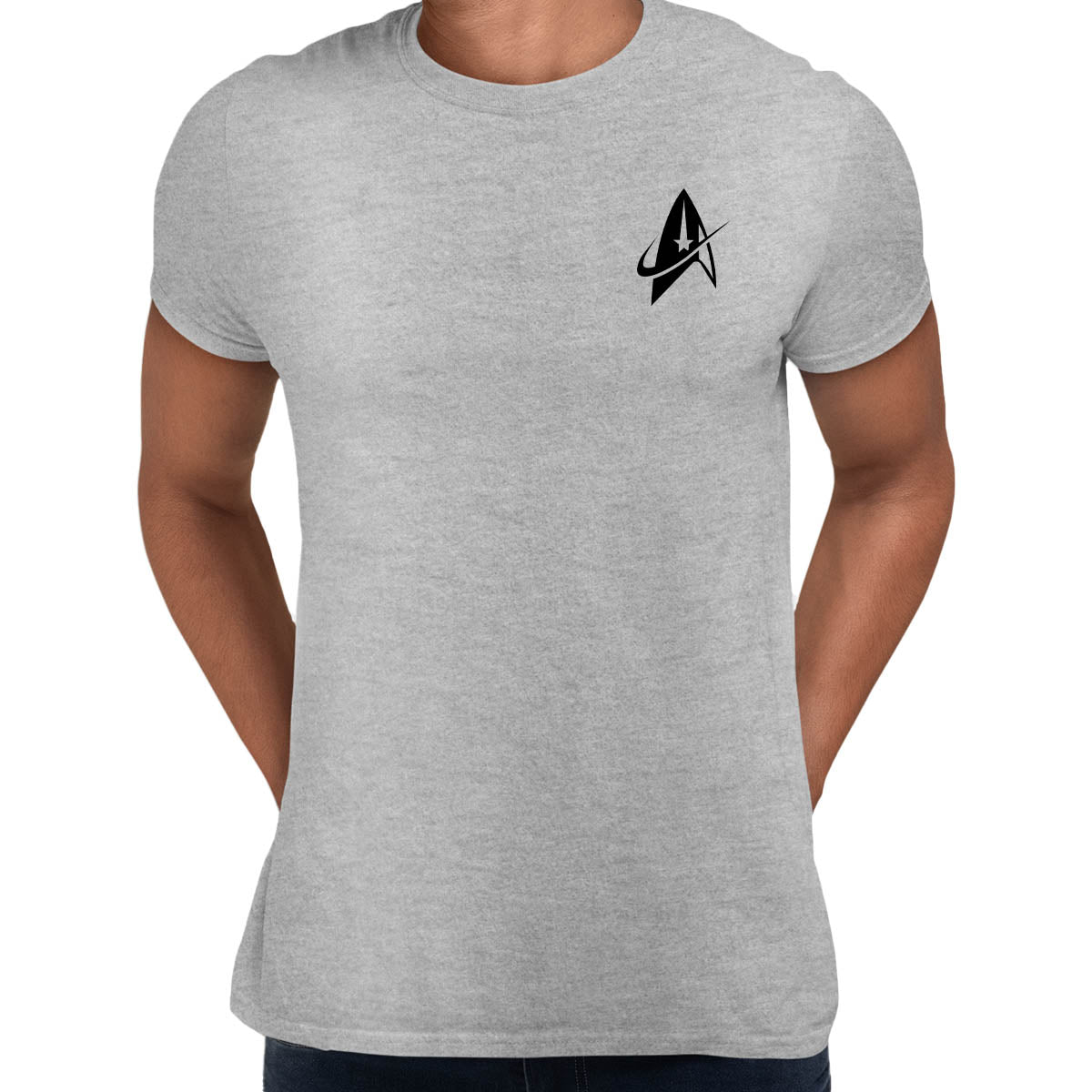 Starfleet Command Communicator Trekiee Grey T-Shirt Adult Movie TV Tee