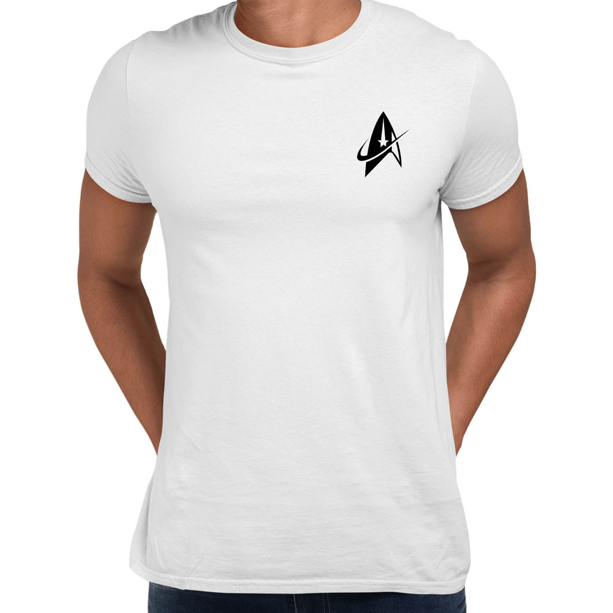 Starfleet Command Communicator Trekiee White T-Shirt Adult Movie TV Tee