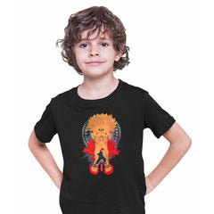 Sukuna Yuji Itadori Graphic Art Jujutsu Kaisen Manga Anime Black T-shirt for Kids