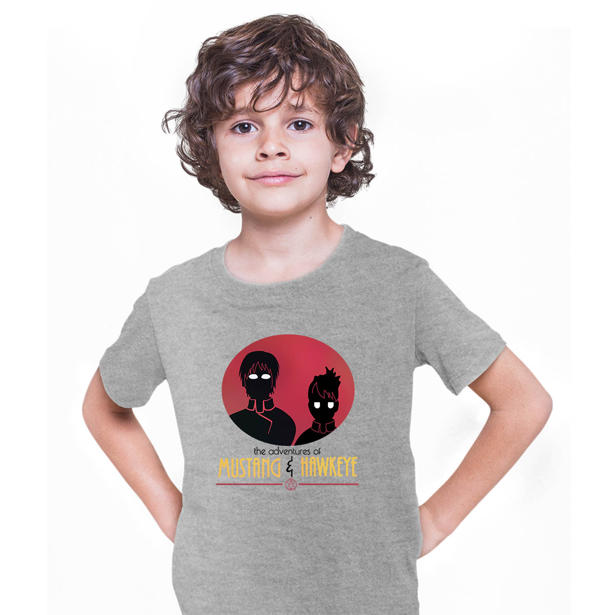 The Adventures Of Mustang And Hawkeye Manga Fullmetal Alchemist Manga Anime Grey T-shirt for Kids