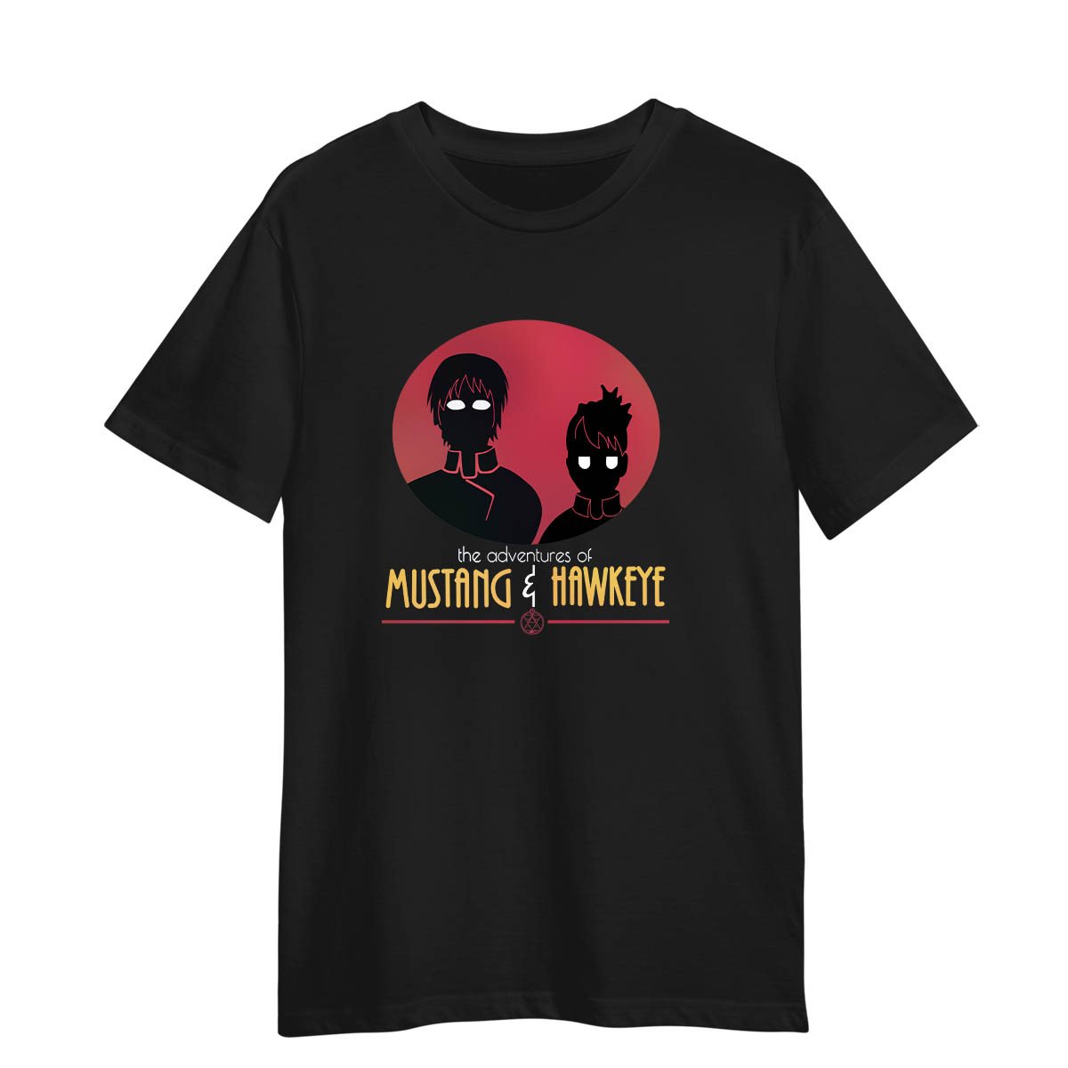 The Adventures Of Mustang And Hawkeye Manga Fullmetal Alchemist Adult Unisex Black T-shirt