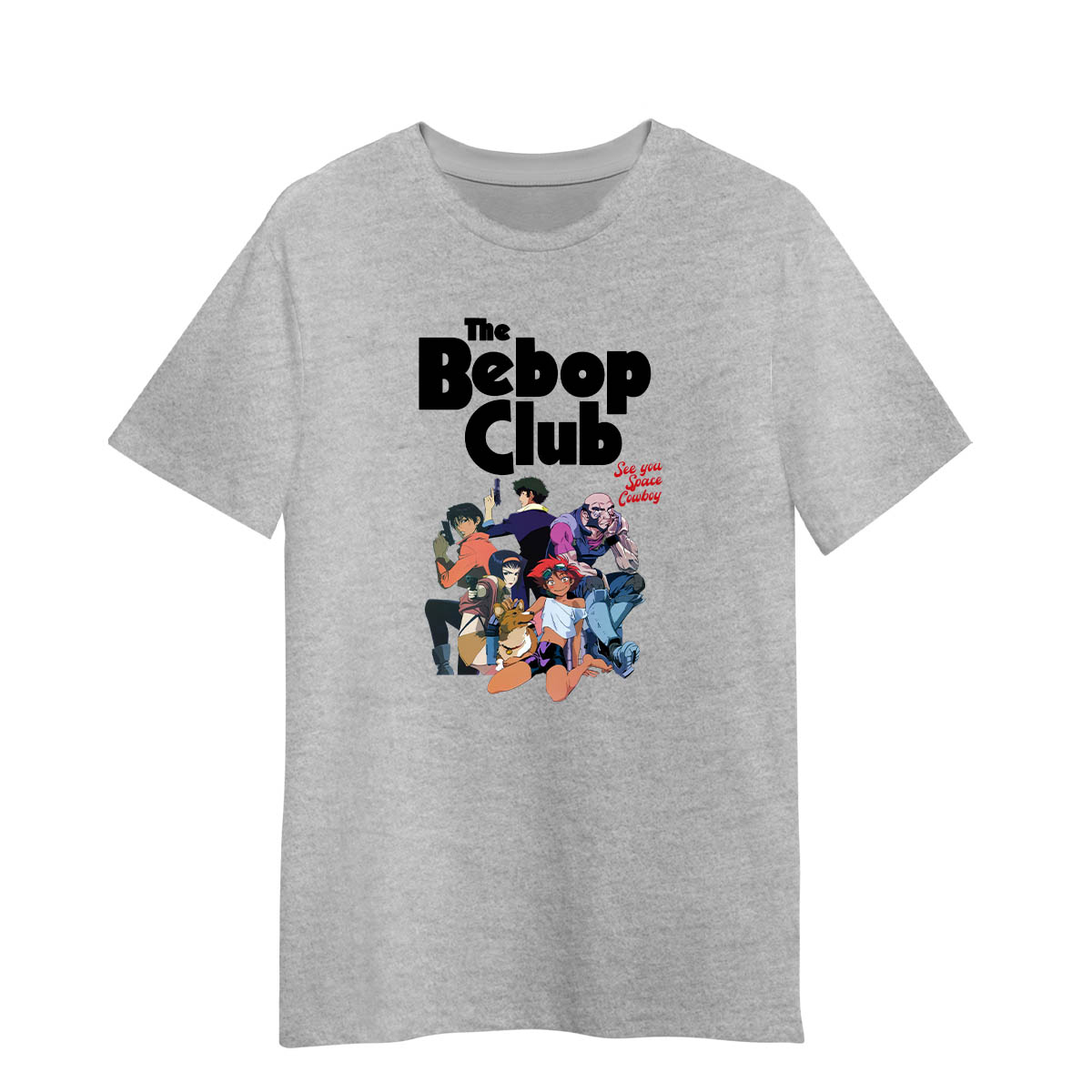 The Bebop Club Cowboy Bebop Anime Cowboy Bebop Manga Adult Unisex Grey T-shirt