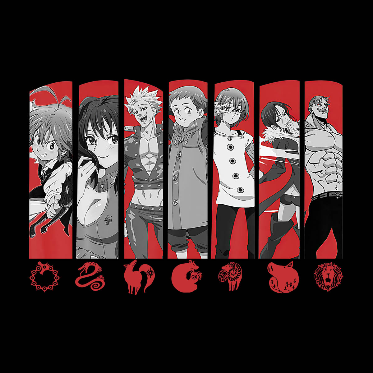 The Seven Deadly Sins Japanese Anime Manga Gift Adult Unisex T-shirt