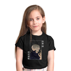 Toge Inumaki Jujutsu Kaisen Fans Anime Manga Black T-shirt for Kids