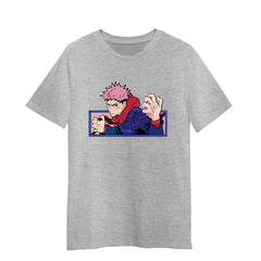 Yuji Itadori Japanese Anime Jujutsu Kaisen Anime Manga Gifts Adult Unisex Grey T-shirt