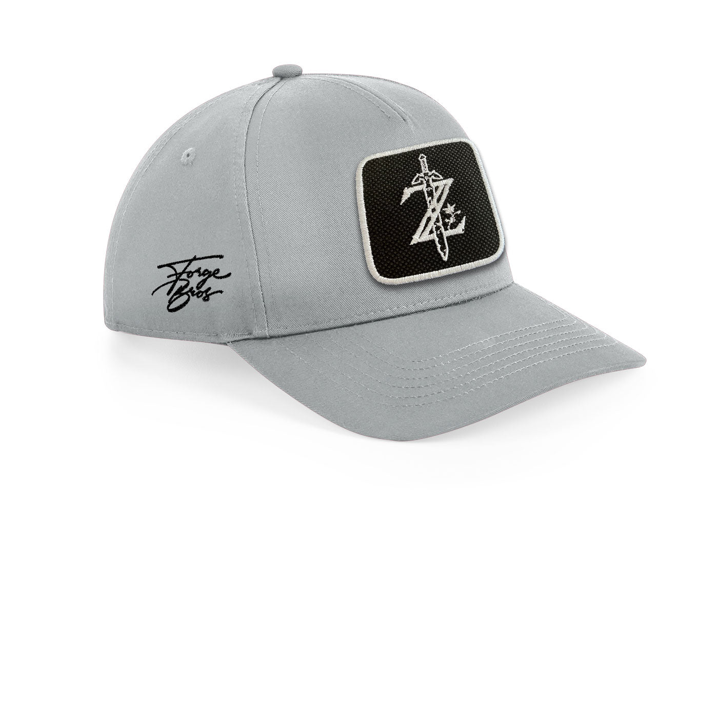 Zelda Cap Embroidered Velcro Patch Hat Gaming Black, White, Grey