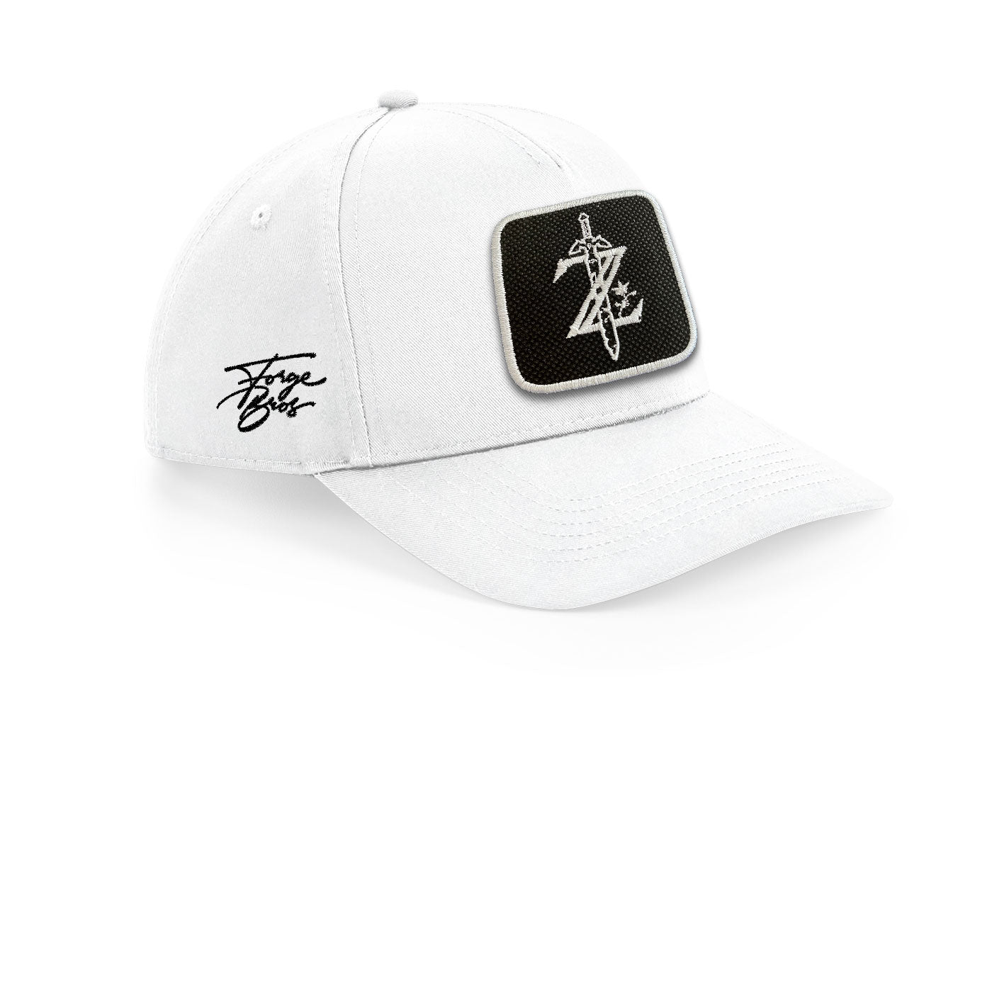 Zelda Cap Embroidered Velcro Patch Hat Gaming Black, White, Grey