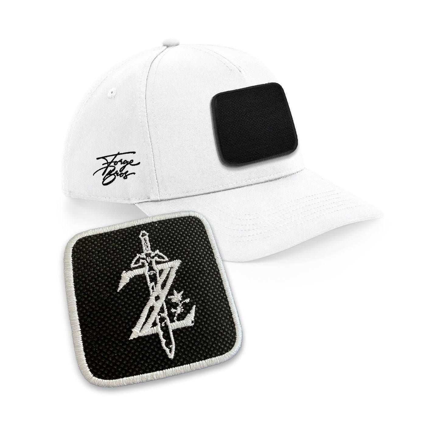 Zelda Cap Embroidered Velcro Patch Hat Gaming Black, White, Grey