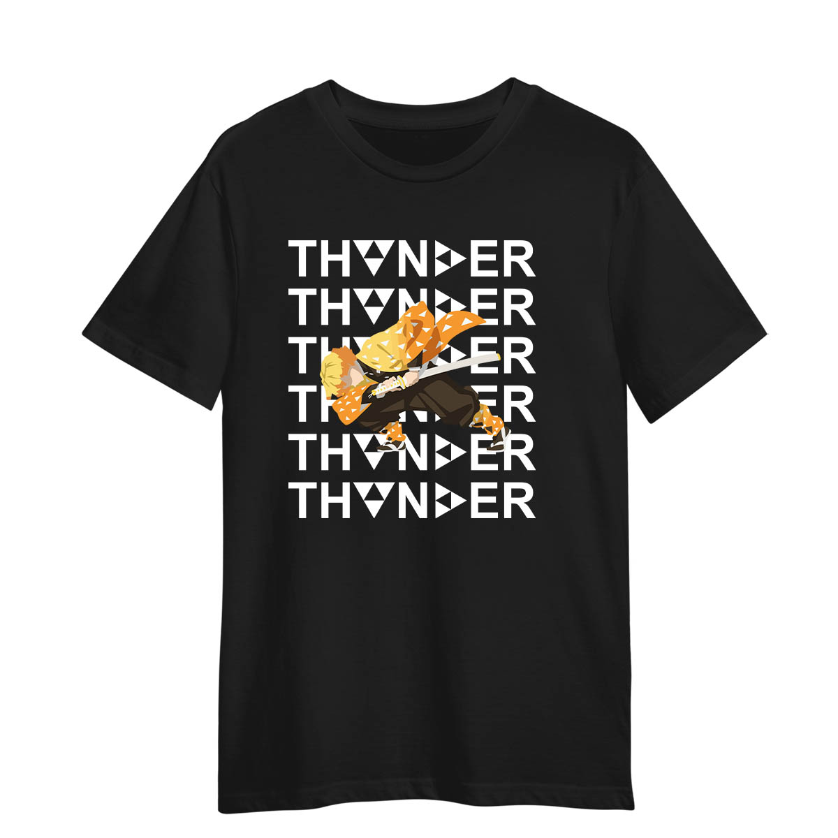 Zenitsu Agatsuma Thunder Demon Slayer Kimetsu no Yaiba Anime Adult Unisex T-shirt