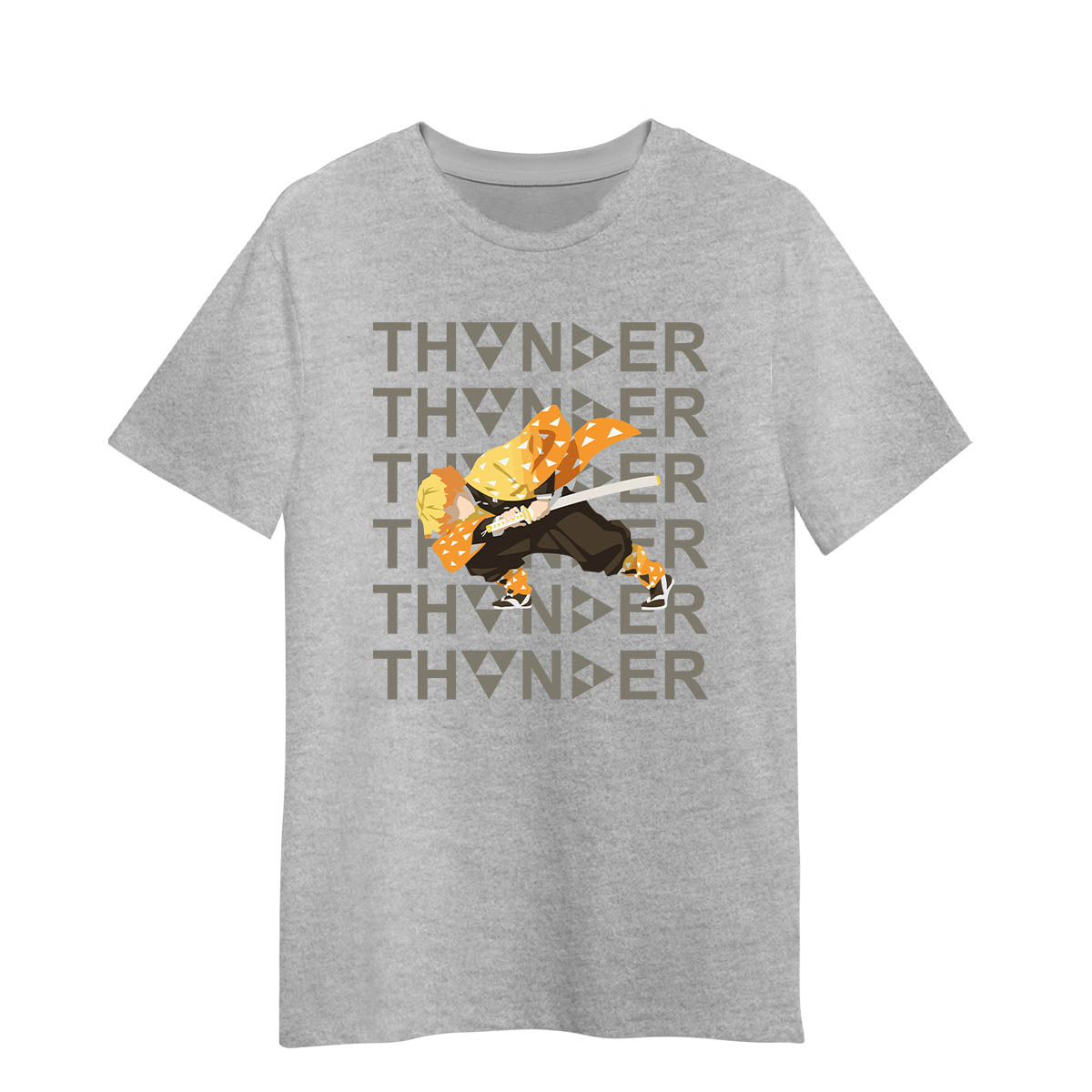 Zenitsu Agatsuma Thunder Demon Slayer Kimetsu no Yaiba Anime Adult Unisex T-shirt