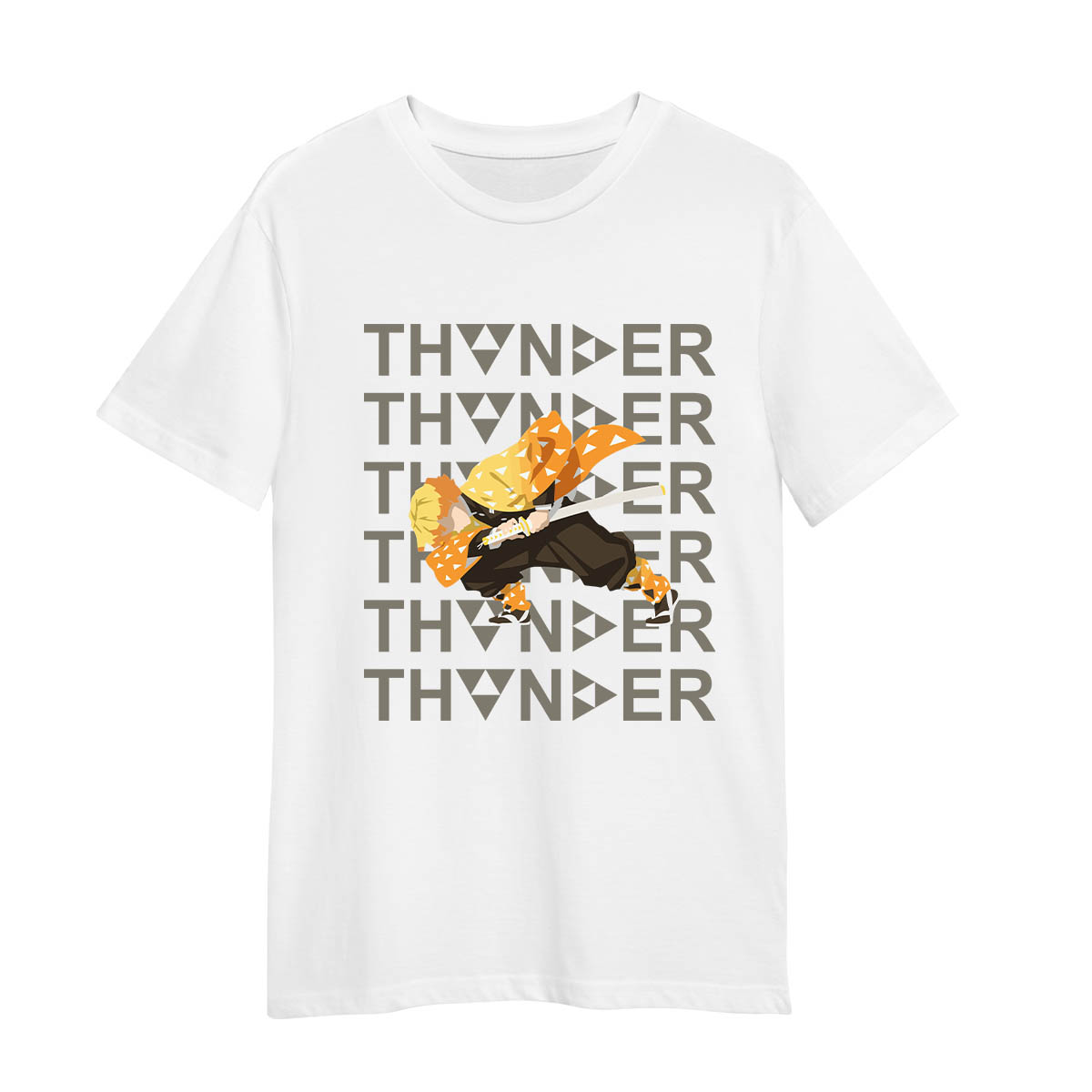 Zenitsu Agatsuma Thunder Demon Slayer Kimetsu no Yaiba Anime Adult Unisex T-shirt