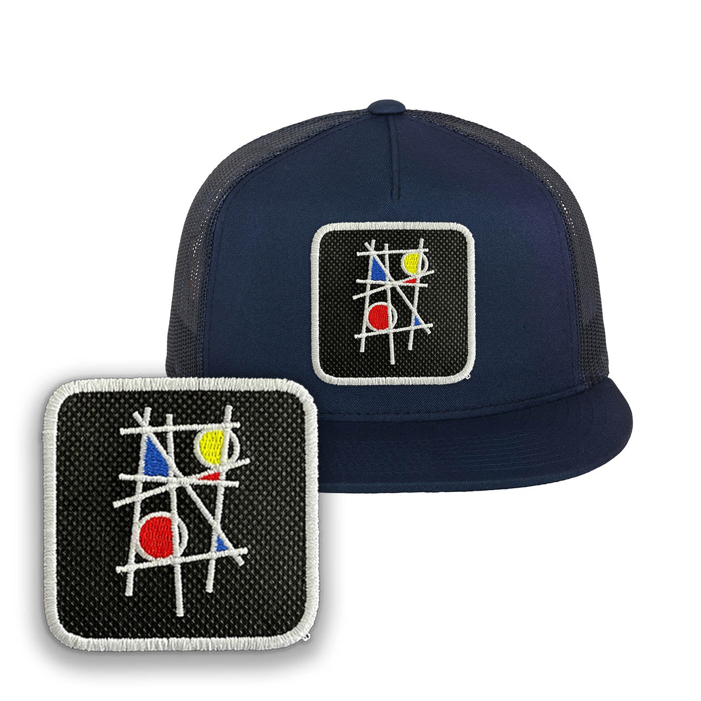 Mondorian Cap Arty Abstract Embroidered Baseball Hat by Forge Bros