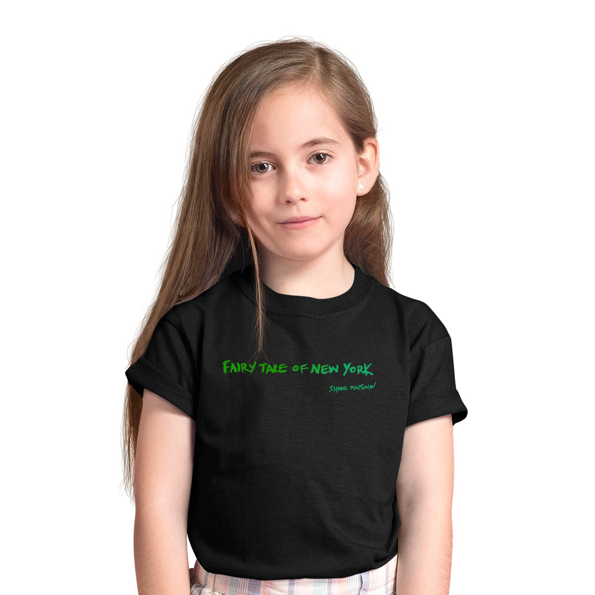 Fairy Tale of New York Shane MacGowan Black T-shirt for Kids