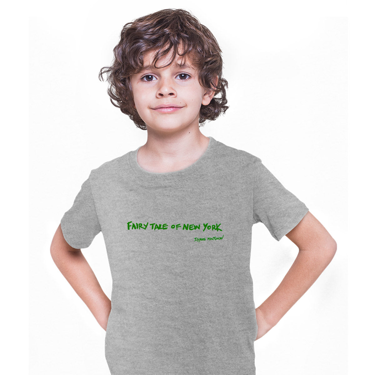 Fairy Tale of New York Shane MacGowan Grey T-shirt for Kids