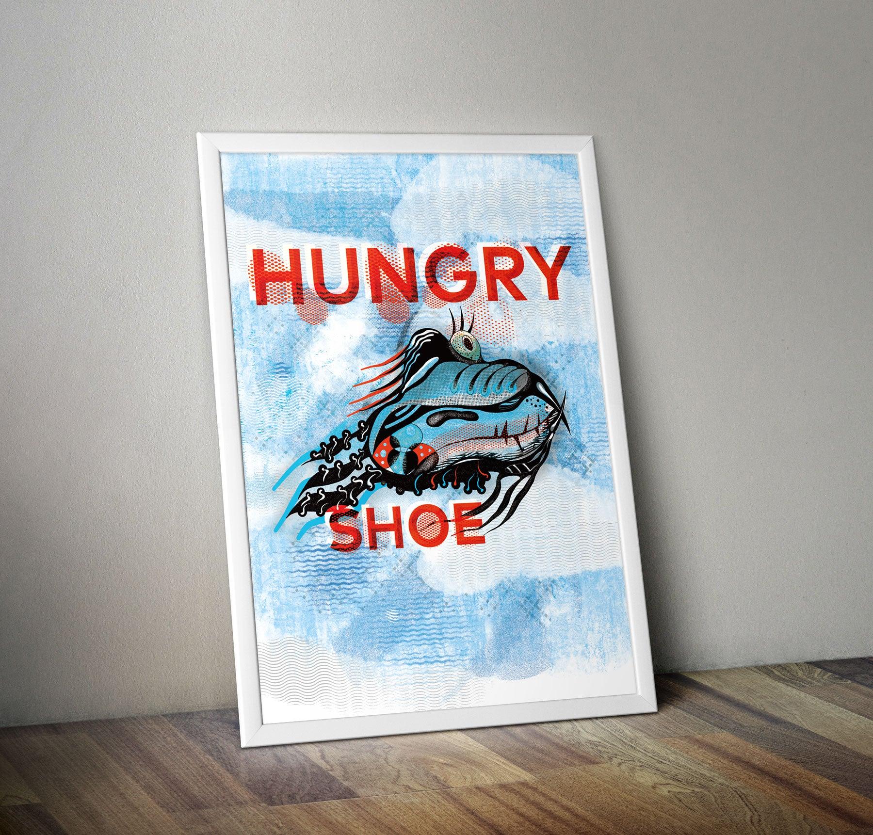 Hungry Shoe Wall Art Print Home Kitchen Living Room Unframed Unique Poster - Kuzi Tees