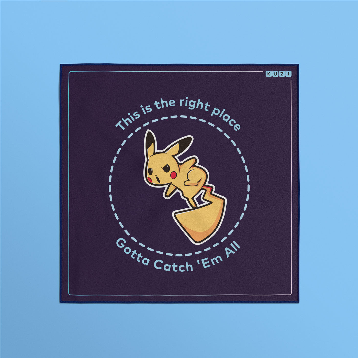 Pikachu handkerchief Pokemon 100% Cotton Catch them all - Kuzi Tees