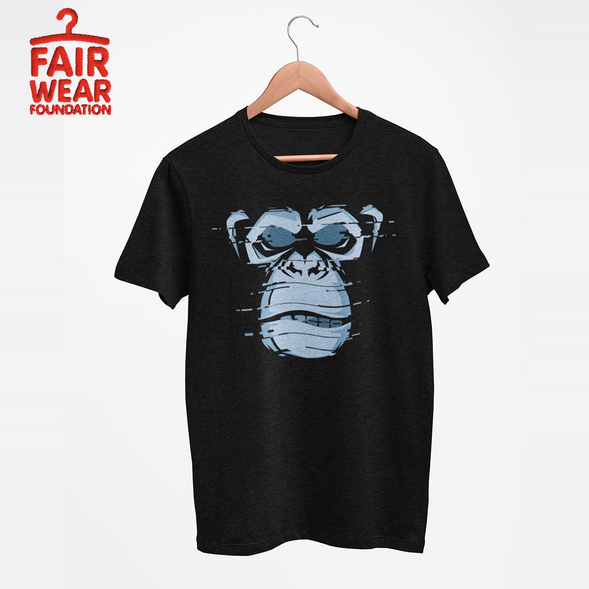 Abstract Glitchy Chimp Cool T-shirt With Attitude - Kuzi Tees