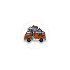 Outdoors Volkswagen Camping Van Pin Badge - Kuzi Tees