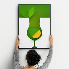 Cocktails Two Kitchen Wall Art Prints Dining Room Home Décor Poster Minimalistic Paper Cut Art - Kuzi Tees