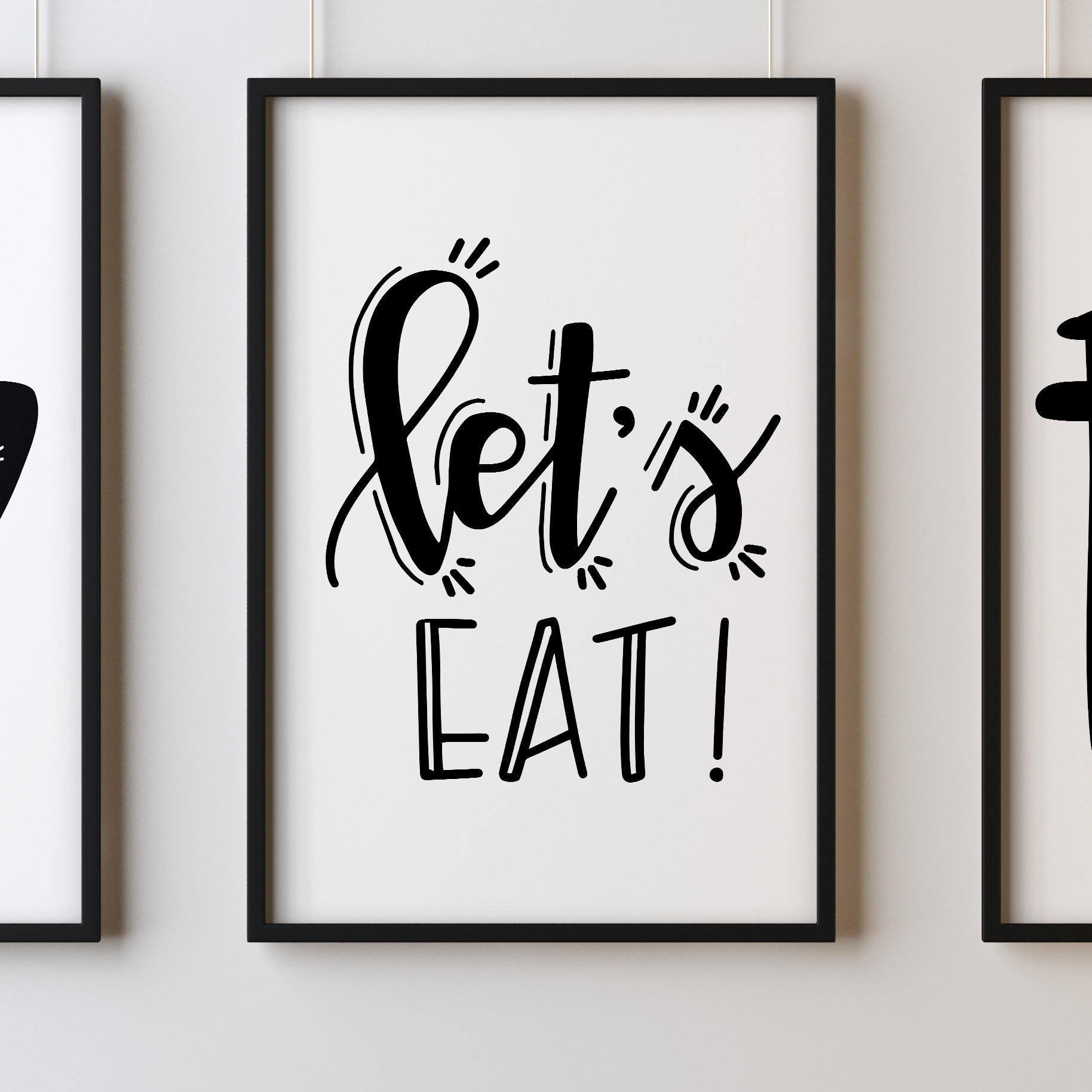 Lets Eat A4 A3+A2 Posters Wall Art Home - Kuzi Tees
