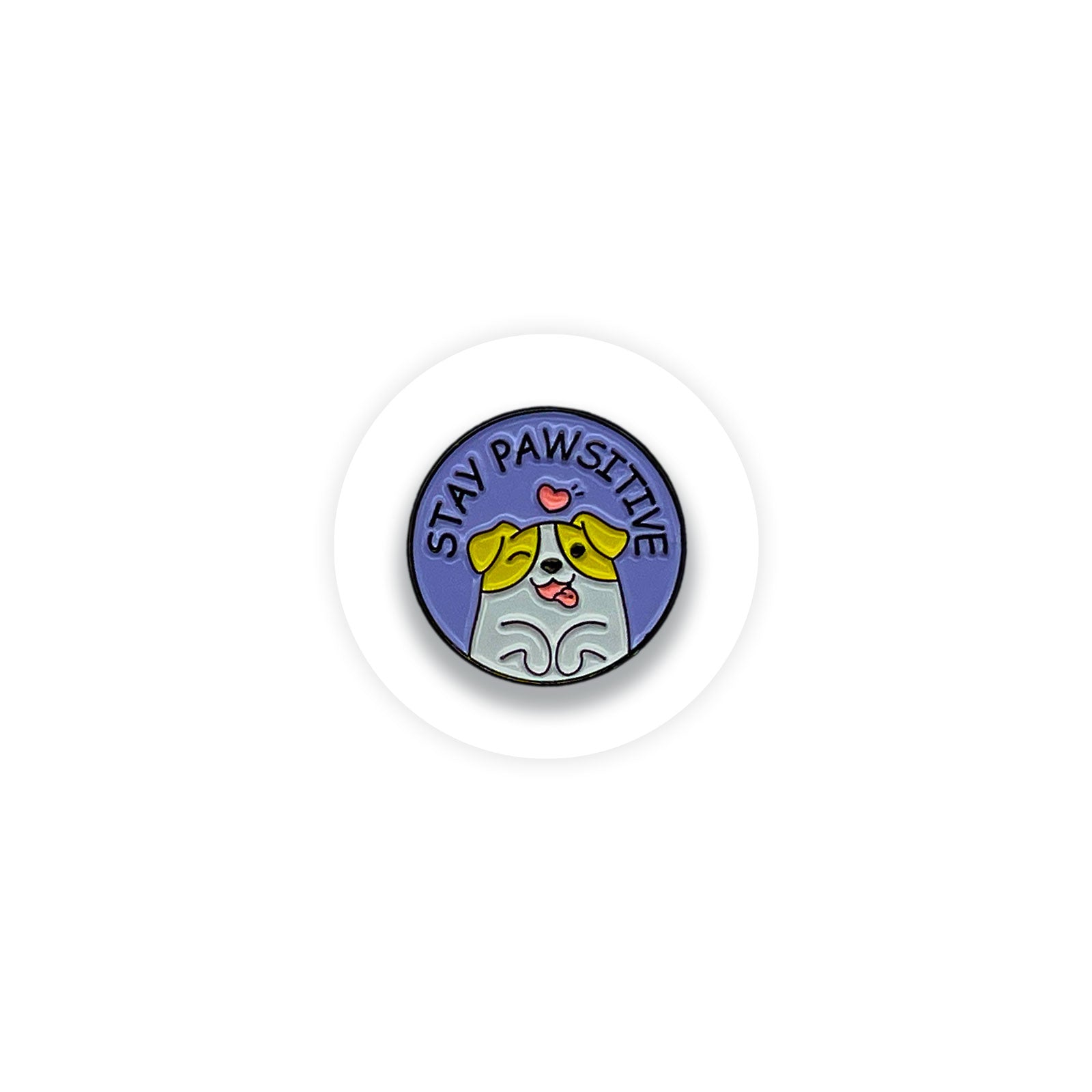 Stay Pawsitive Dog Positivity & Motivation Enamel Pin Badge - Kuzi Tees