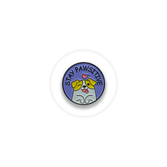 Stay Pawsitive Dog Positivity & Motivation Enamel Pin Badge - Kuzi Tees