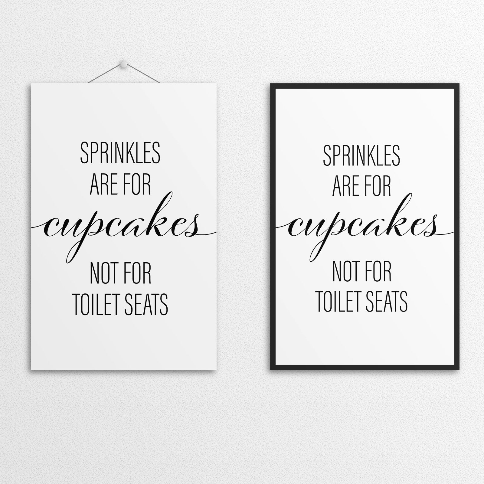 Sprinkles Are For Cupcakes Not For Toilet Seats A4 A3 A2 - Vintage Wall Art Home Decor - Kuzi Tees