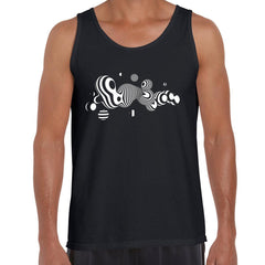 3D Fluid Steel Black & White Ball Unique Design Tank Top - Kuzi Tees