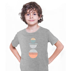 Minimal Circle Print T-Shirt Abstract Design Short Sleeve Round Neck Funny T-shirt for Kids - Kuzi Tees