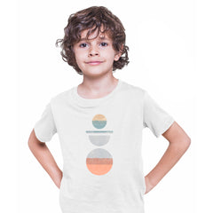 Minimal Circle Print T-Shirt Abstract Design Short Sleeve Round Neck Funny T-shirt for Kids - Kuzi Tees