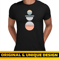 Minimal Circle Print T-Shirt Abstract Design Short Sleeve Round Neck Funny Unisex T-shirt - Kuzi Tees