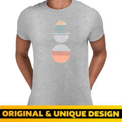 Minimal Circle Print T-Shirt Abstract Design Short Sleeve Round Neck Funny Unisex T-shirt - Kuzi Tees