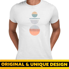 Minimal Circle Print T-Shirt Abstract Design Short Sleeve Round Neck Funny Unisex T-shirt - Kuzi Tees