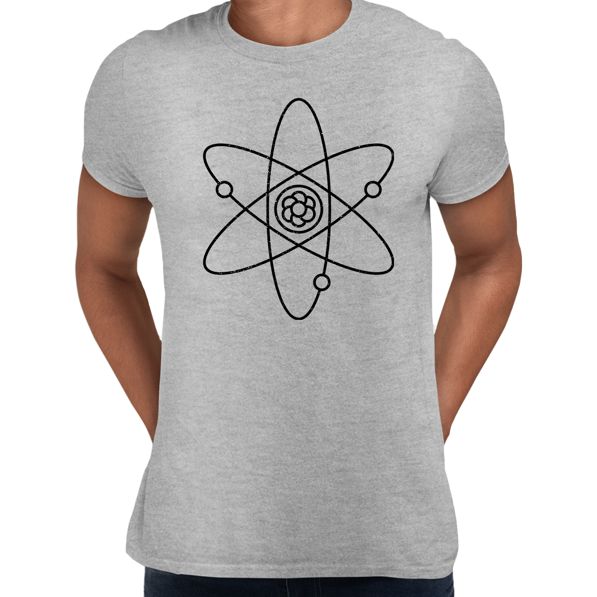 NEW Atom Atomic Symbol Physics Album Geek Nerd Science Mens Crew Neck T Shirt - Kuzi Tees