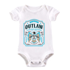 Biker Authentic Outlaw Motorbike Motorcycle Cafe Racer Chopper Bike Baby & Toddler Body Suit - Kuzi Tees
