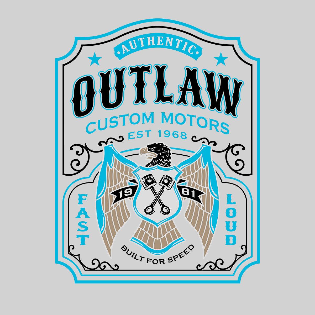 Biker Authentic Outlaw T-Shirt Motorbike Motorcycle Cafe Racer Chopper Bike T-shirt for Kids - Kuzi Tees