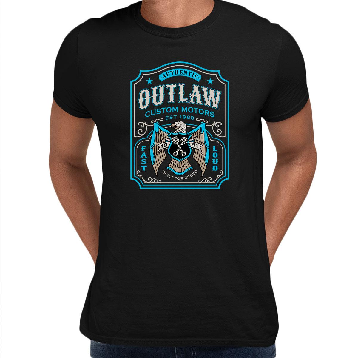 Biker Authentic Outlaw T-Shirt for Men Motorbike Motorcycle Cafe Racer Chopper Bike Unisex T-Shirt - Kuzi Tees