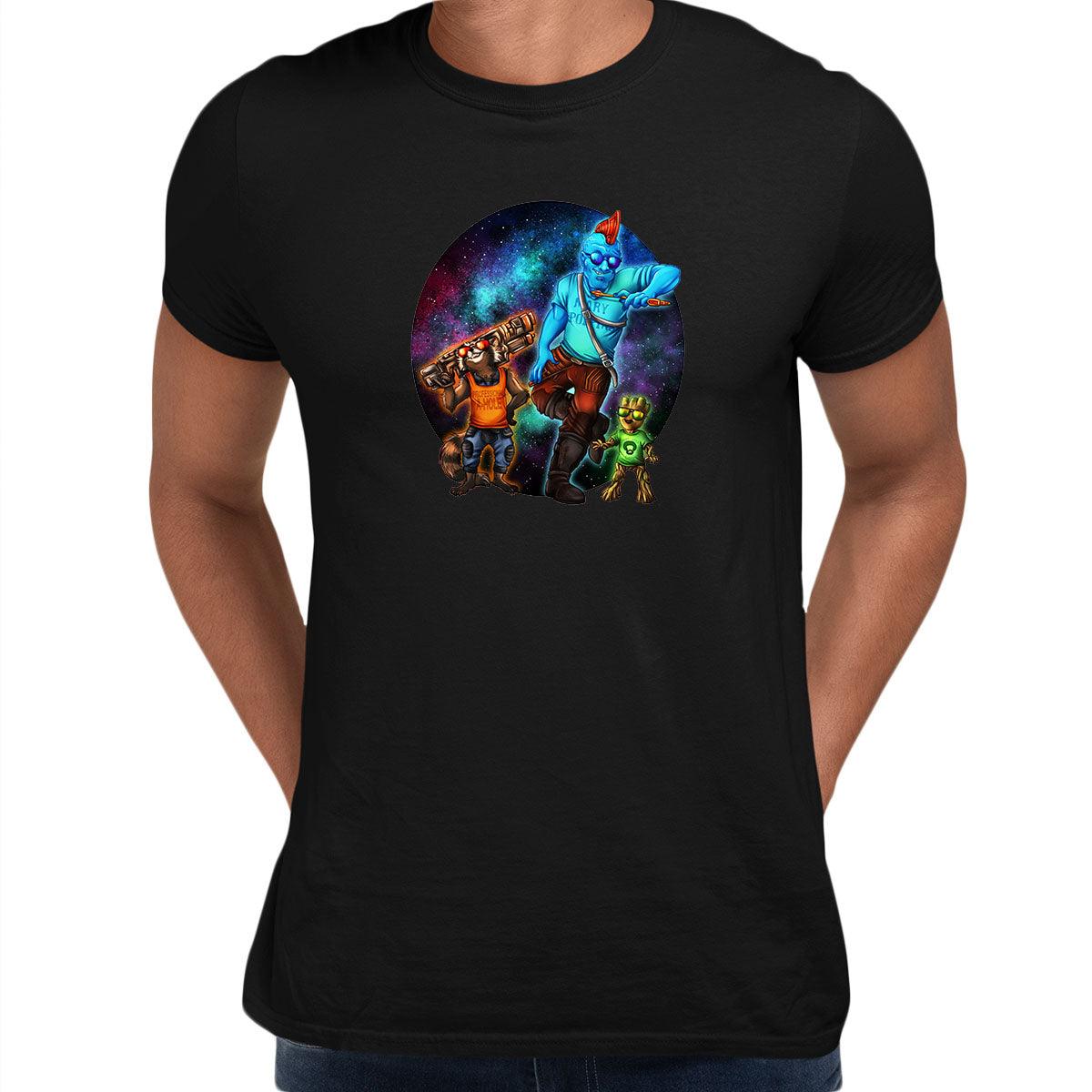 Guardians of the galaxy Baby Groot Rocket and Yondu Adult T-shirt - Kuzi Tees