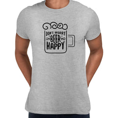Don't worry Beer happy Mens Funny T-Shirt Novelty Joke T-Shirt Rude Gift Him Dad Birthday Slogan Unisex T-Shirt - Kuzi Tees