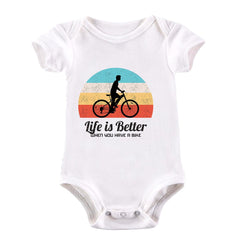 Cycling Life is better when you have a Bike Bicycle Racer Road Baby & Toddler Body Suit - Kuzi Tees