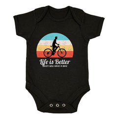 Cycling Life is better when you have a Bike Bicycle Racer Road Baby & Toddler Body Suit - Kuzi Tees