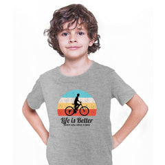 Cycling T-Shirt Life is better when you have a Bike Bicycle Racer Road T-shirt for Kids - Kuzi Tees