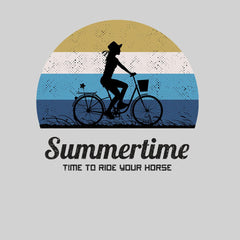 Cycling Summertime - Time to Ride Bicycle Racer Road Baby & Toddler Body Suit - Kuzi Tees