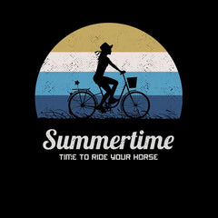 Cycling T-Shirt Summertime - Time to Ride Bicycle Racer Road Adult Unisex T-Shirt - Kuzi Tees