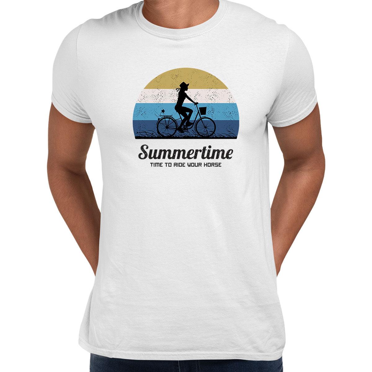 Cycling T-Shirt Summertime - Time to Ride Bicycle Racer Road Adult Unisex T-Shirt - Kuzi Tees