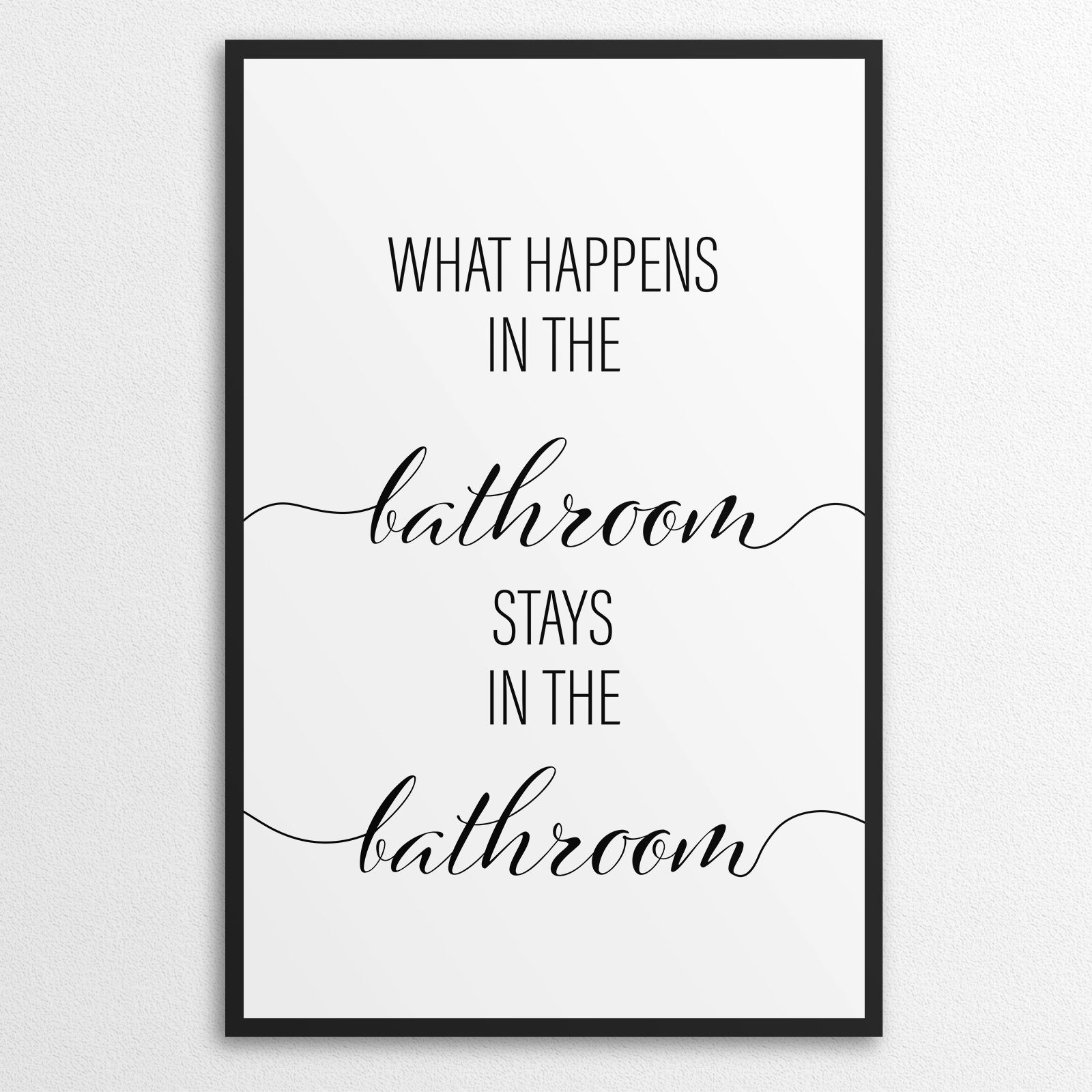 What Happens In The Bathroom Stays In The  Bathroom A4 A3 A2 - Vintage Wall Art Home Decor - Kuzi Tees