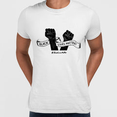 Black Lives Matter Anti-Racism Protest Black & White T-Shirt - Kuzi Tees